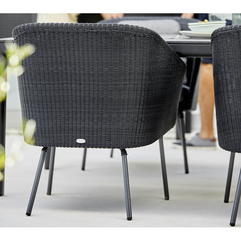 Drop Outdoor Dining Table, 39.4" W x 78.8" L x 29" H, Light Gray, Fossil Black