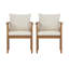 Chaise de salle à manger d'extérieur avec coussins Cunningham (ensemble de 2) - Bois d'acacia durable avec dossier en rotin tissé à la main