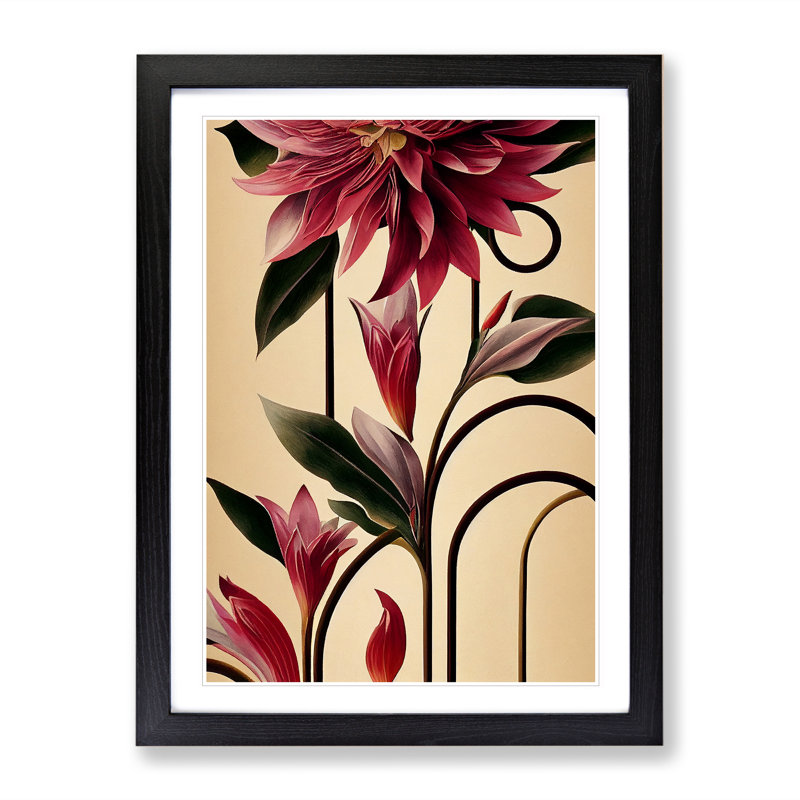 The Astounding Flowers - Single Picture Frame Print, 46cm H x 34cm W x 2cm D, Black Framed