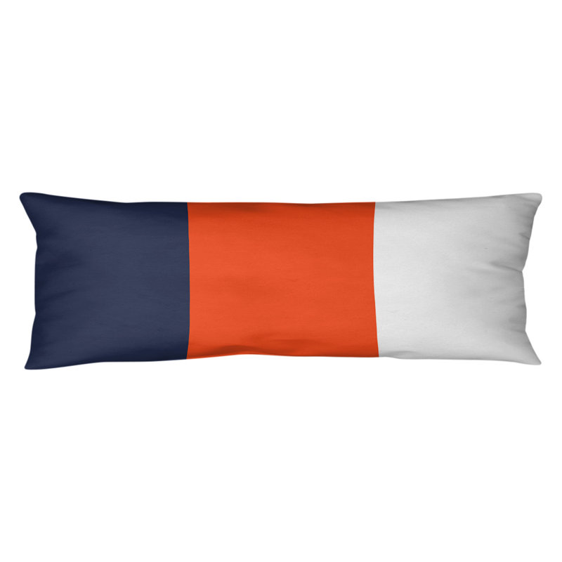 Polyester Medium Pillow, Ackley, Blue/Orange 