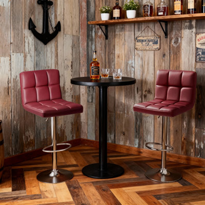 Stallcup Swivel Upholstered Adjustable Height Counter Stool with Metal Frame