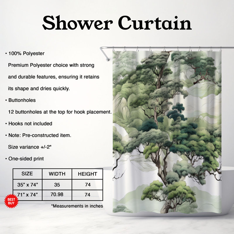 Rideau de douche Ancien Habitat - Premium, H 74 po x l 71 po