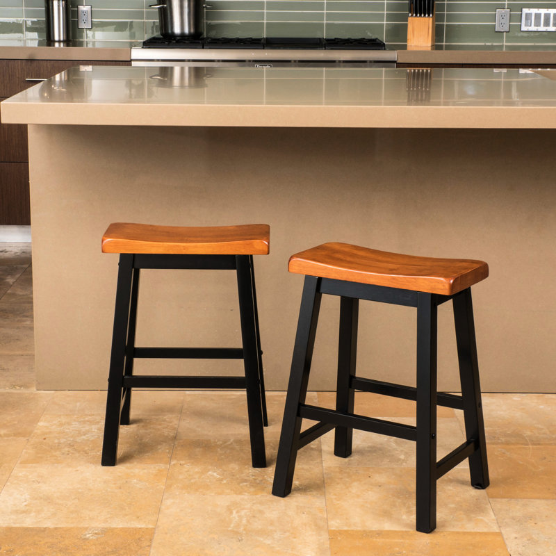 Tabouret de selle en bois de 24 po en noyer