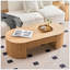Table basse ovale en bois avec tiroir Mid-Century moderne de 51,18 po Table basse unique pour meubles de salon, table à thé-1256806615