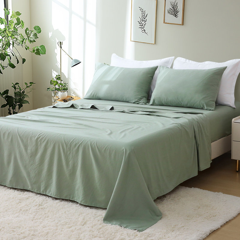 Solayne 1800 Series Sheet Set Extra Deep Pocket， Microfiber， Soft and gentle on the skin, King Sheet Set, Green