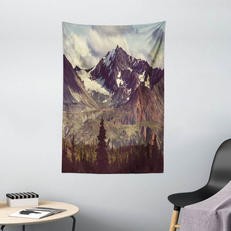 Polyester d'automne en tapisserie de montagne, H 60 po x l 40 po