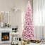 Arbre de Noël artificiel enneigé 7,5 pi de hauteur avec pin en forme de pin et branches réalistes, rose