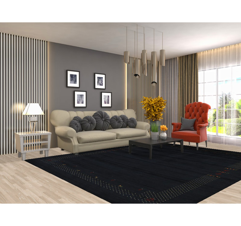 Tapis tribal bleu foncé Gabbeh 10
