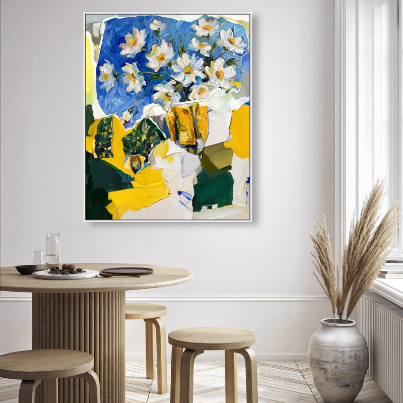 Sunshine And Flowers Print by Oliver Gal, 37"H x 46"W, White Floater Frame