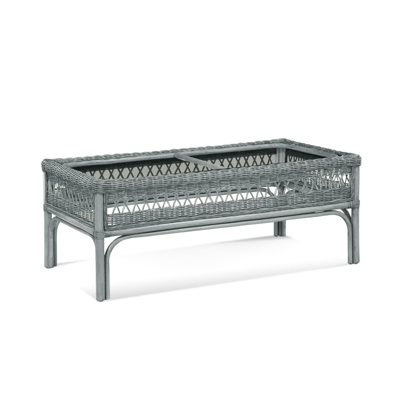 Nassau Glass Coffee Table, Nickel