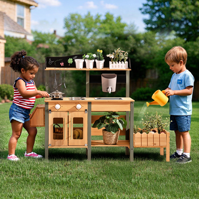 Cuisine de boue avec boîte d'observation pour insectes et jardinière, cuisine pour tout-petits