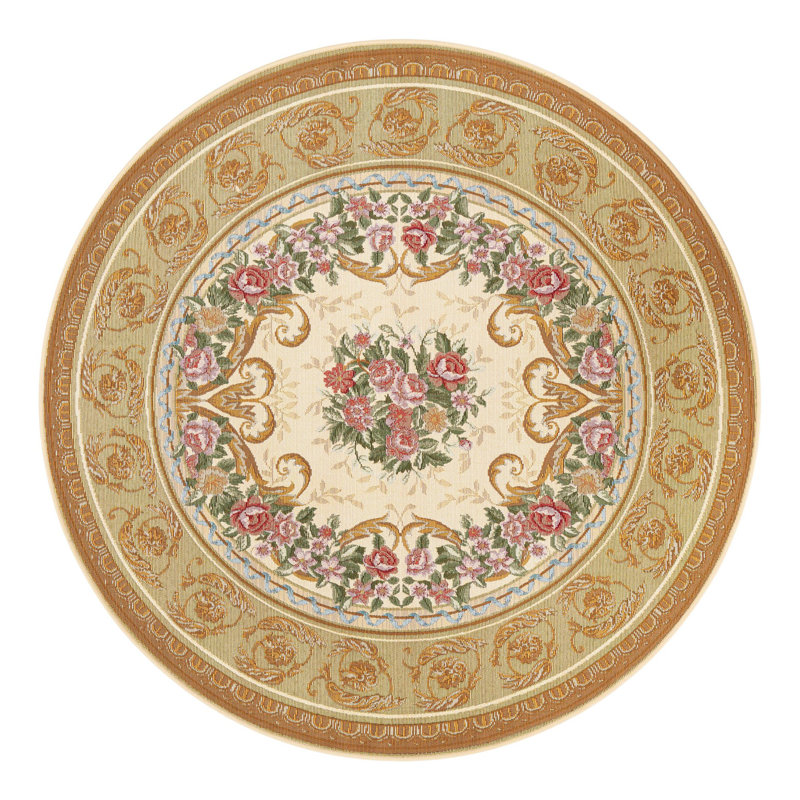 Tapis d'extérieur traditionnel, Rond 5 pi 1 po