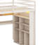 Structure de lit mezzanine avec garde-robe et bureau intégrés, tablettes et lumières DEL, lit mezzanine peu encombrant avec station de charge-730787093