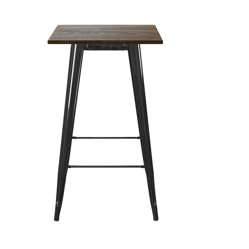 Solid Wood Top Dining Table, Black
