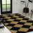 Paige Modern Classic Diamond-Patterned Coir Natural/Black Indoor/Outdoor Doormat-155194694