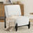 Modern Accent Chair With Solid Wood Base-2018834836