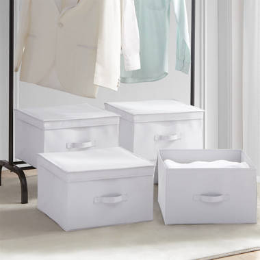 Storage Box Oxford Cloth Clothing Storage Box Finishing Box Storage Box Folding Multi Functional Dormitory (Set of 2) Latitude Run Color: Navy, Size