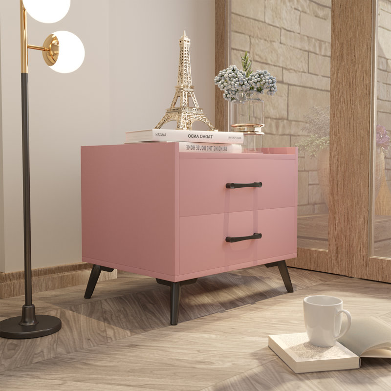 20'' 2-Drawer Nightstand, Pink