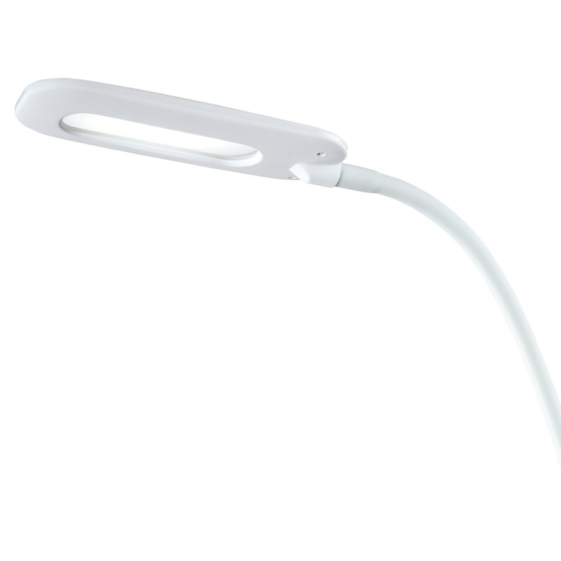 OttLite LED Soft Touch Desk Lamp 3 Brightness Settings Adjustable Flexible Neck & Touch Controls, White