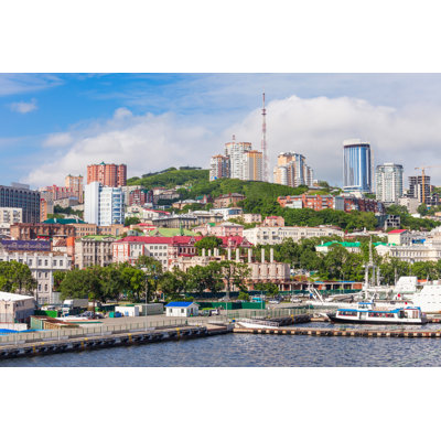 Vladivostok Aerial View - Wrapped Canvas Print