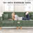  Oversize Sofa 101-inch Corduroy Sofa with 3 Seats, No Tool Assembly,Solid Wood Frame and Solid Wood Legs-Green-941353980