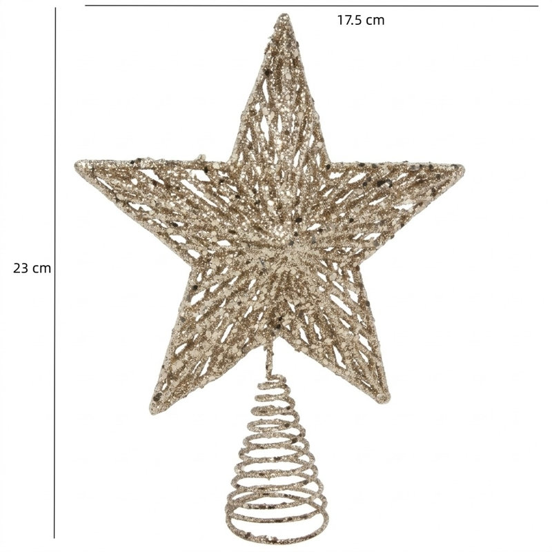 Sparkling Gold Star Christmas Tree Topper