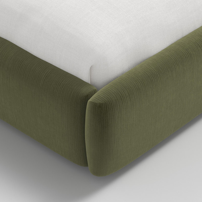 Stoffer Home x Cloth and Co. Marisa Bed, Moss Performance Velvet, Queen