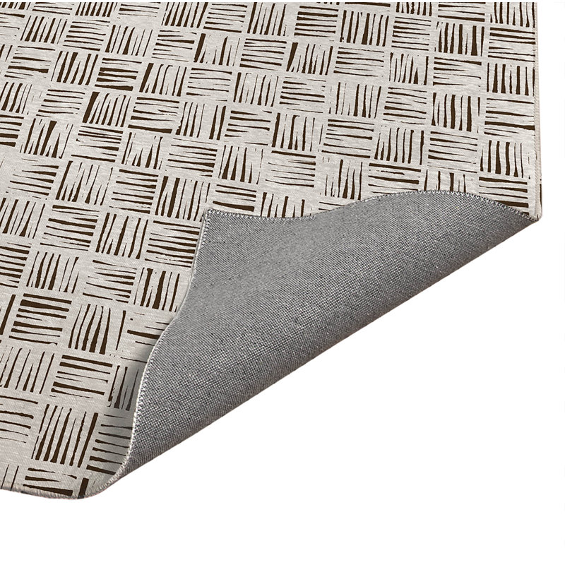 Tapis de cuisine Lash, Rectangle 3' x 5', Moka brun à carreaux