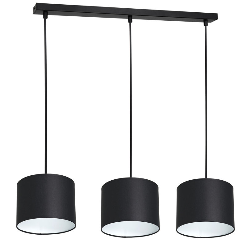 Latwanda 3 - Light Drum Chandelier, Black, Black/White