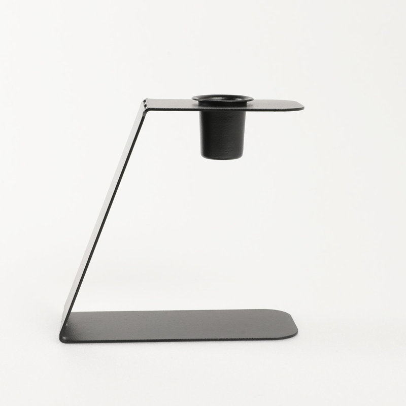 Metal Tabletop Candlestick, Black