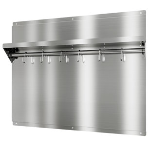 Dosseret de cuisine en acier inoxydable 24 po x 30 po avec support à épices et crochets Utensuk
