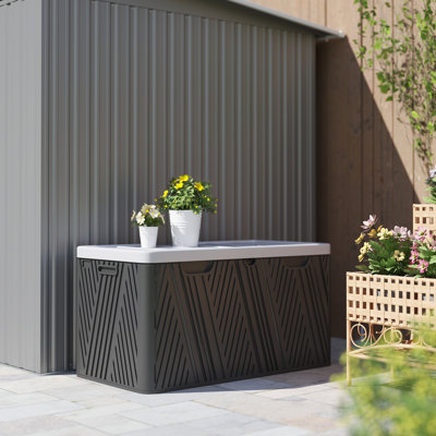 Outsunny 380L Garden Storage Box Waterproof Lockable Lid 115 x 60 x 60 cm
