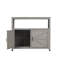 Buffet de patio intérieur gris avec rangement en bois de sapin massif, table de bar élégante à lattes, armoire de rangement polyvalente pour espaces de vie élégants, rangement pour outils