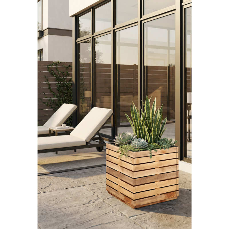 Galvanized Steel Metal Planter Box, Large Rectangular Planter Box with Drainage Holes, Modern Outdoor Planter Box for Indoor & Outdoor Use, Tall Plants, Flowers or Shrubs