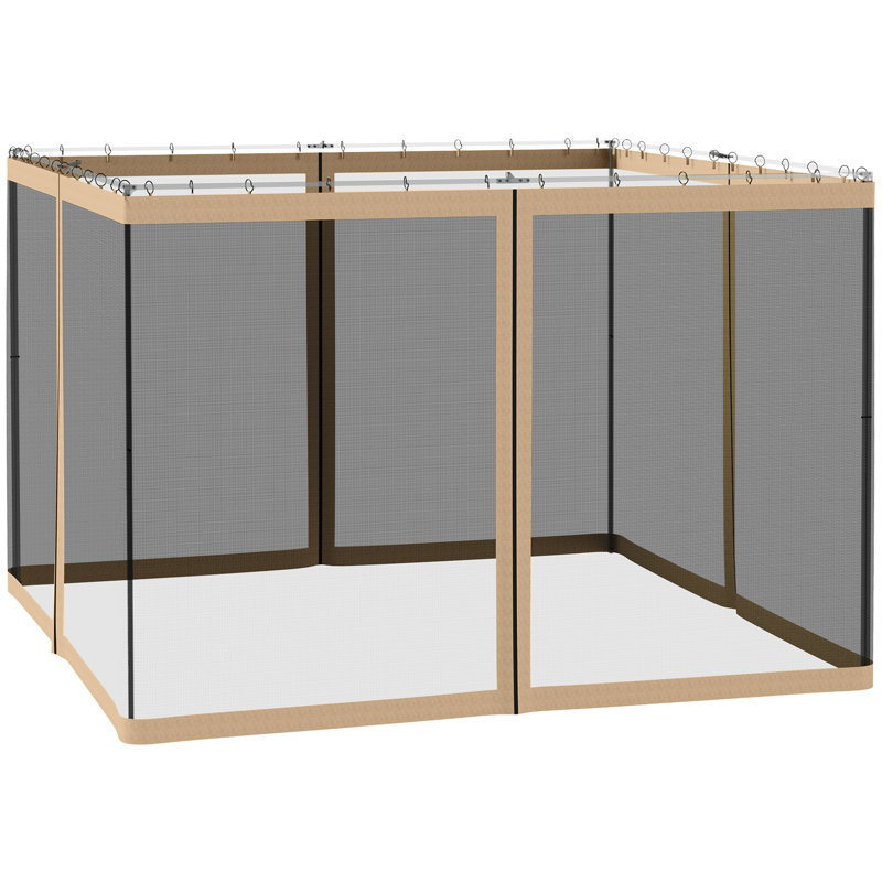 Outsunny Gazebo Universal Replacement Mosquito Netting Fit 10x10ft Frame