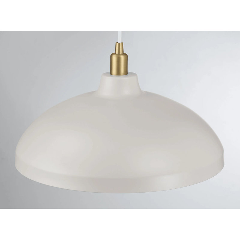 Luminaire suspendu blanc à lumière simple Astral avec entrée pour îlot de cuisine P 14 po x H 8 po Astral