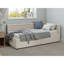 Modern Style Twin Size L Shape Corner Bed, Linen Upholstered  Daybed  With Two Storage Drawers,Beige-84996550