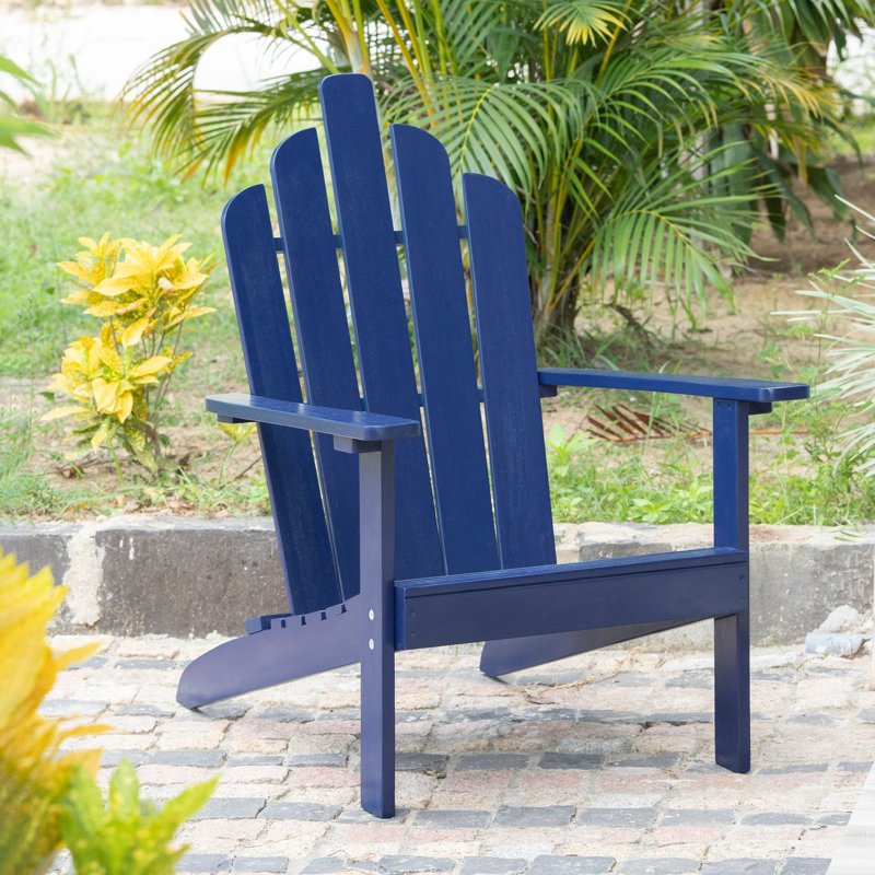 Chaise Adirondack en bois massif Ivania, Marine