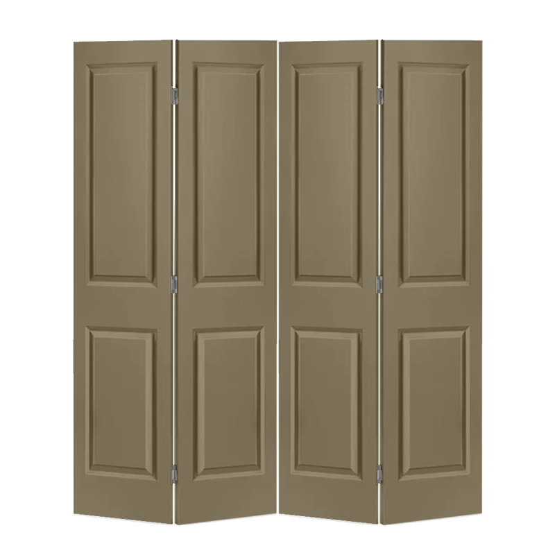 Paneled MDF Composite Double Bifold with Installation Hardware Kit, Olive Green, 72" x 80"