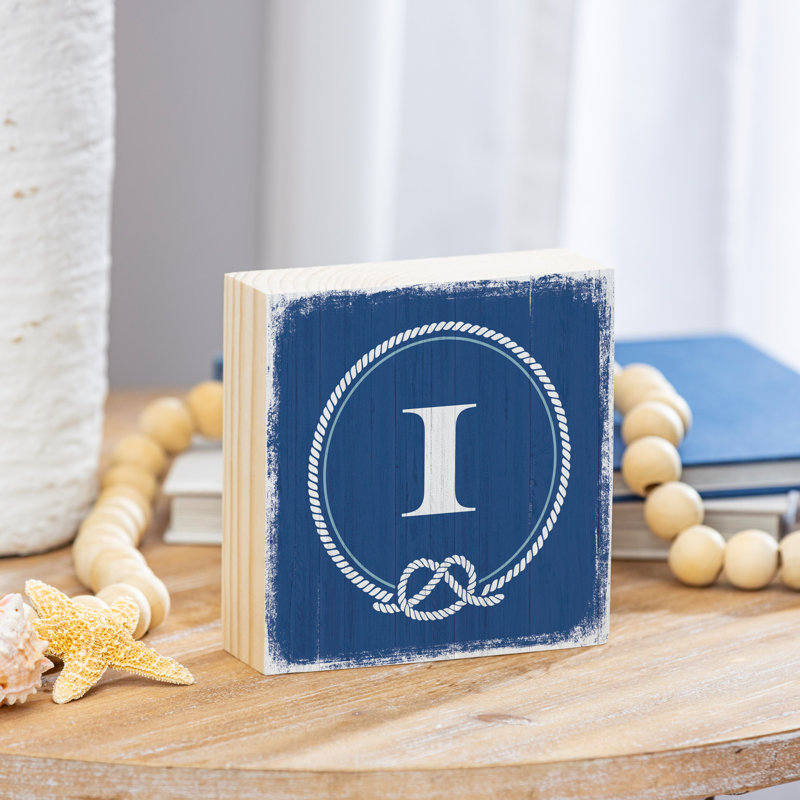Monogramme de bord de mer nautique 6 "I