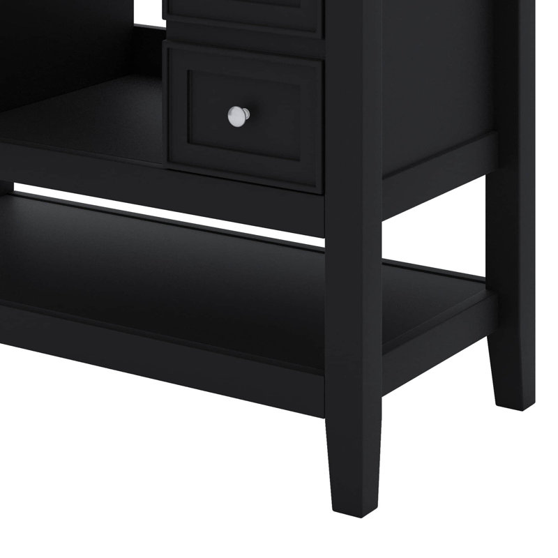 Base de meuble-lavabo 36 po sans lavabo avec une armoire et trois tiroirs