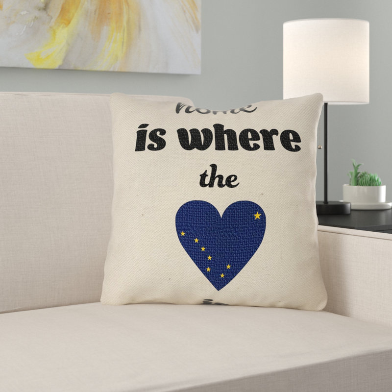 Coussin en coussin de cœur alaska, 20 po x 20 po, Polyester filé - intérieur