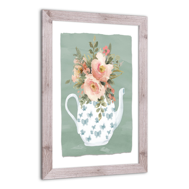 «Flower Teapot», reproduction encadrée, H 30 po x l 20 po x P 0,75 po