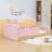 Upholstered Platform Bed With Animal Pillows And Storage Bags-1400849024