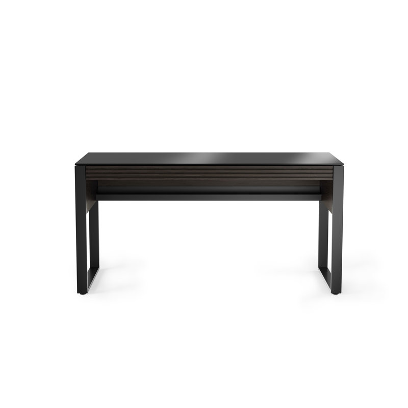 Bureau en verre Corridor, Bois de frêne teint gris anthracite