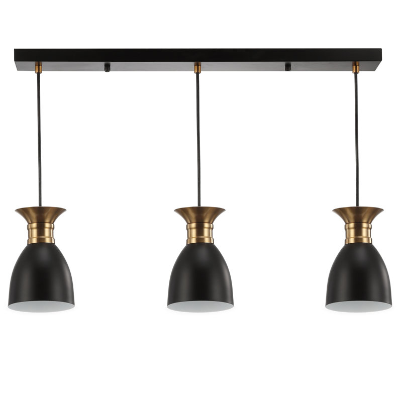 Luminaire suspendu linéaire à 3 lumières pour îlot de cuisine Bullington