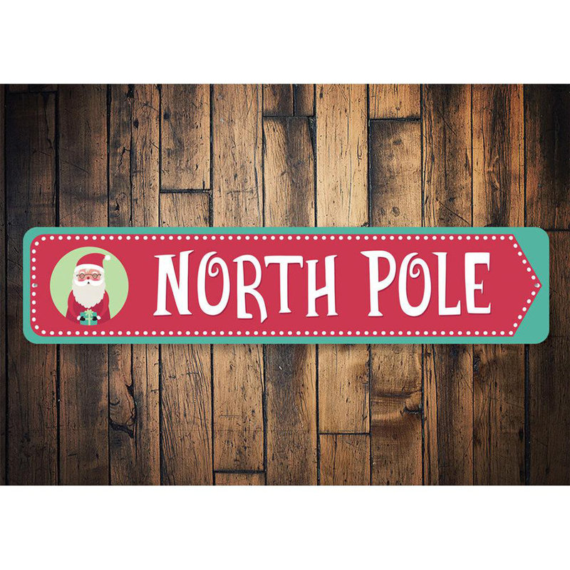 Enseigne en aluminium North Pole, H 6 po x l 24 po x P 0,06 po