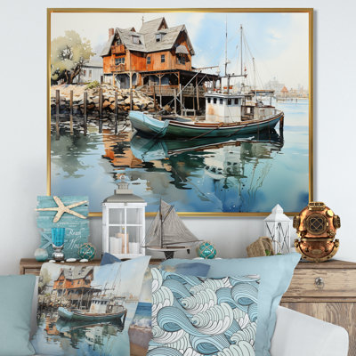 «Port Harbor Reflections IV» sur impression sur toile