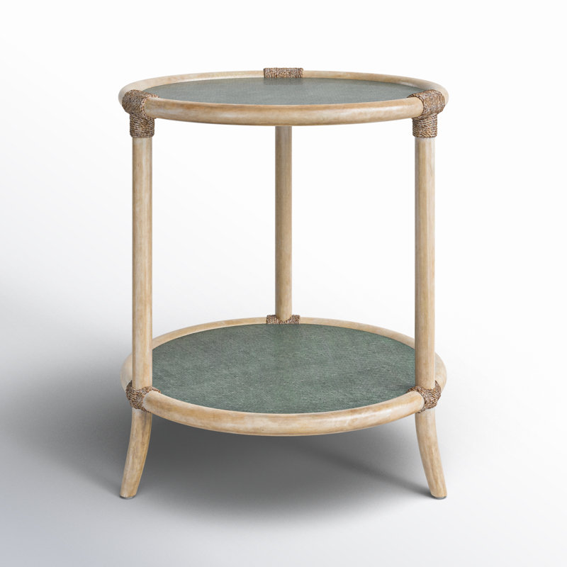 Retreat End Table, Dune/Blue