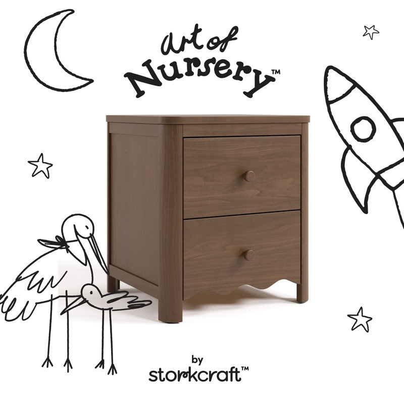 Casablanca 2 Drawer Nightstand, Hazelnut